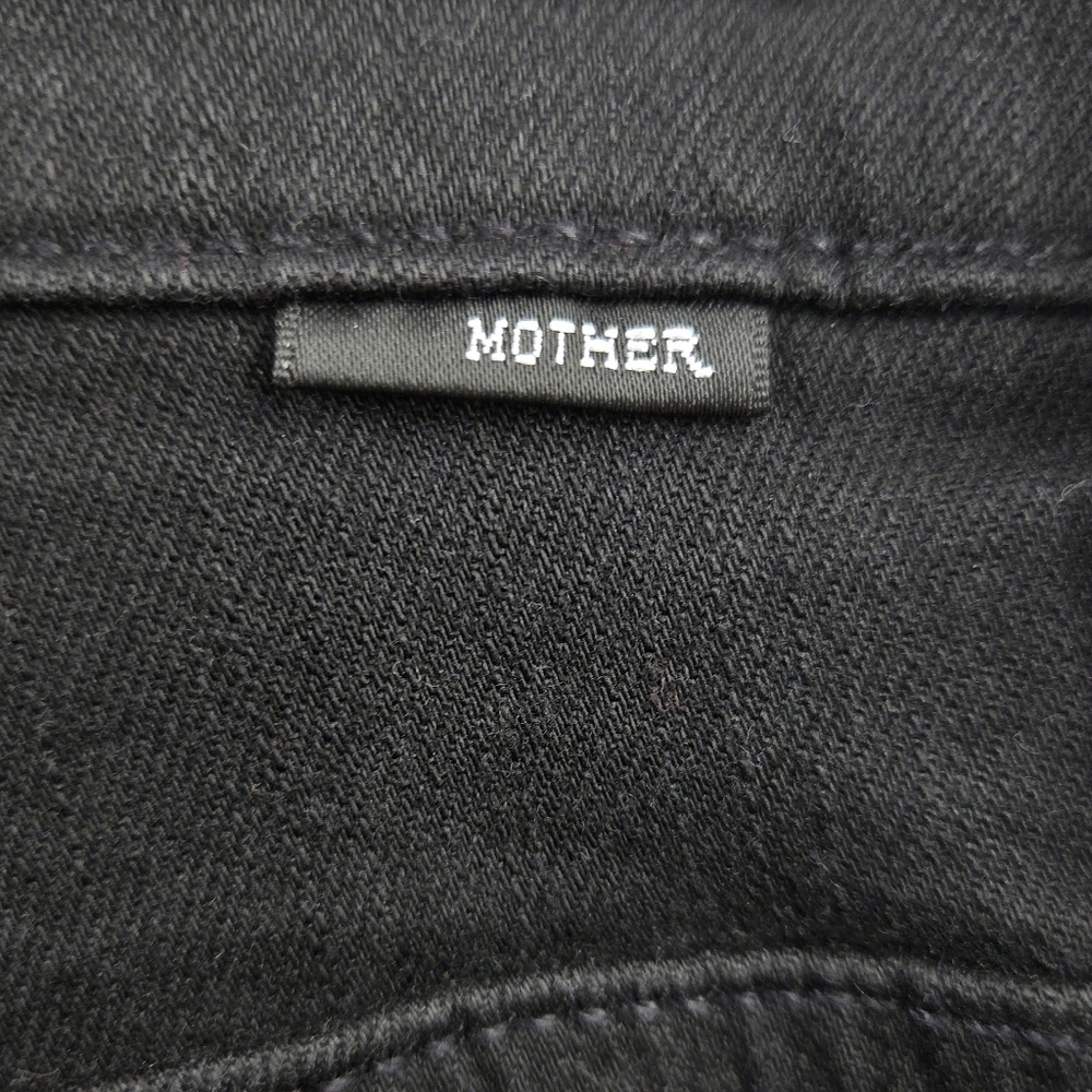 Mother Insider Crop Step Fray Not Guilty Black Denim - Picture 10 of 16